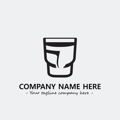 Cup illustration black and white for logo company vector image
