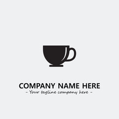 Cup illustration black and white for logo company vector image
