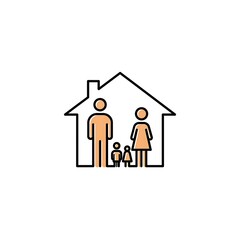 different type of family theme icons. simple vector illustration