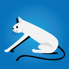 cute cat sitting alone vector design clean and unique latest illustration