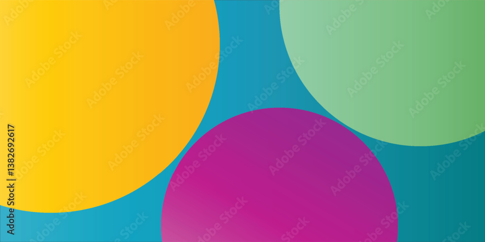 Poster minimal geometric blue background. with dots colorfull dynamic shapes composition. eps10 vector