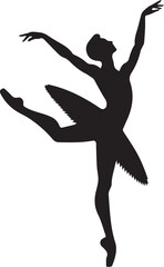 silhouette vector illustrations of Ballet Dance