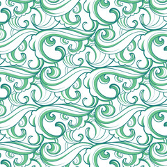 waves pattern. hand drawn waves illustration background.