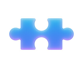 Fototapeta premium A glowing blue puzzle piece with smooth edges and a futuristic design. 3D illustration