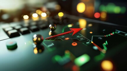 Market analysis tool digital trading platform graphical interface technology hub close-up view data visualization for financial insights