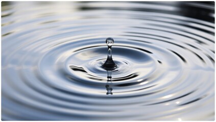 A clear blue waterdrop splash creates abstract ripples