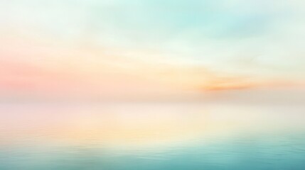 Fototapeta premium Serene pastel gradient panorama with blended hues and peaceful light reflection