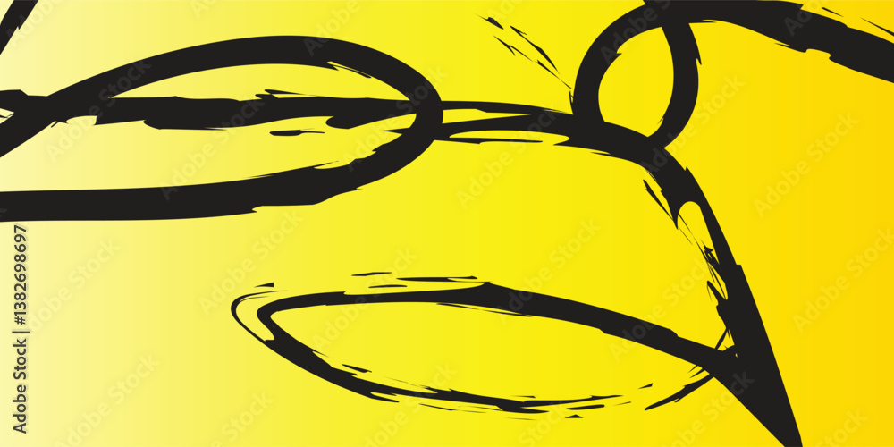 Poster yellow background abstract with gradient in empty room studio, yellow empty room studio gradient use
