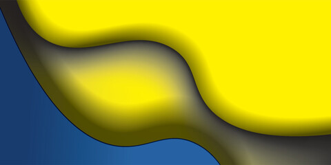 An abstract background featuring a smooth wave design with a gradient of yellow and blue colors. The design geometric is clean and modern, suitable for various graphic design projects.