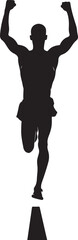 Runner Victory Silhouette | Marathon Winner, Sports Competition Vector Design