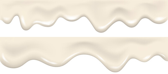 Yogurt wave realistic 3d texture, dripping cream.