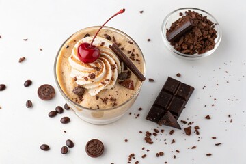 ice cream with chocolate 