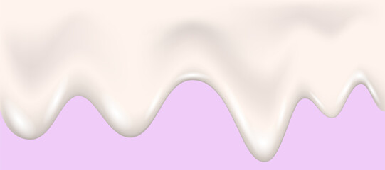 Yogurt, cream, glaze, liquid or paint wave realistic 3d texture.