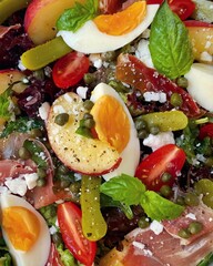 A vibrant and nutritious healthy diet meal featuring fresh vegetables, lean protein, and whole...