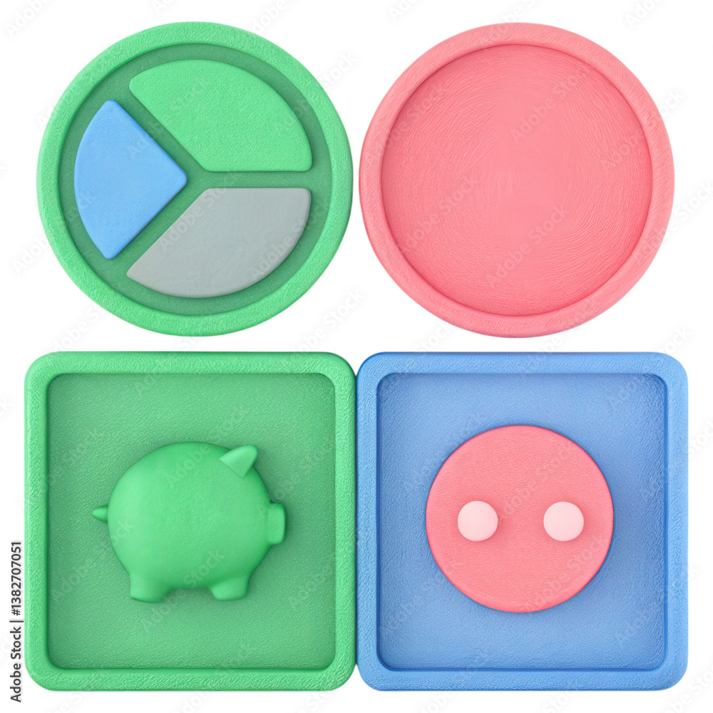 Poster a colorful interface for a child-friendly budgeting game that teaches financial skills.