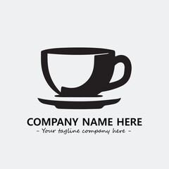 Cup illustration black and white for logo company vector image
