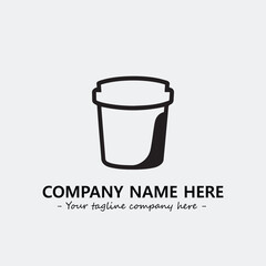 Cup illustration black and white for logo company vector image
