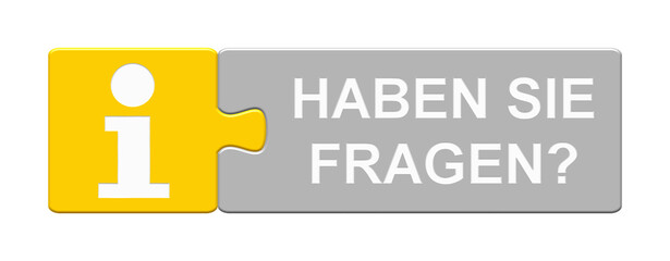 Puzzle Button mit zwei Teilen: Haben Sie Fragen?