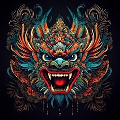 Obraz premium Balinese Culture and the Iconic Barong Mythical Being