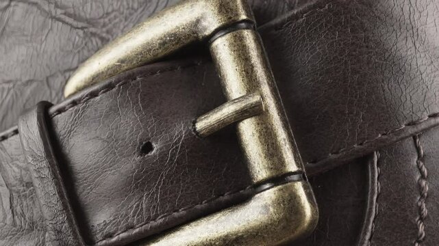 Boot Buckle close up sliding camera motion stock footage