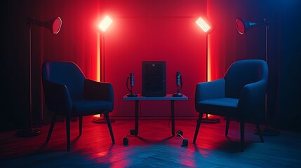 Cozy podcast studio with perfect lighting images