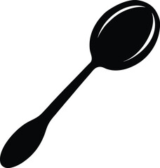 spoon black and white silhouette vector design