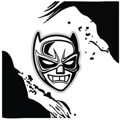 Character in black white dominant colors, can used for marketing idea