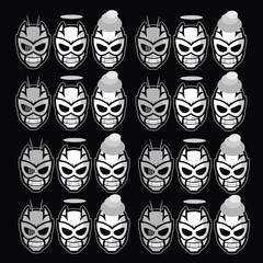 set of masks with character unique and rare, can used for  marketing concept