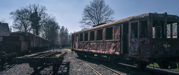 
NARROW GAUGE DIESEL RAILCAR - An old and historic vehicle for transporting passengers
