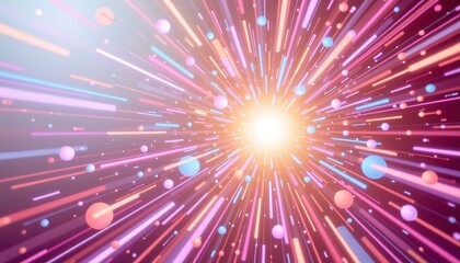 Obraz premium An abstract, vibrant background with a gradient blend of soft lavender, aqua blue, peach, cherry red