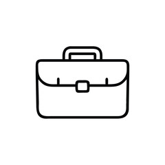 Simple black line drawing of a briefcase
