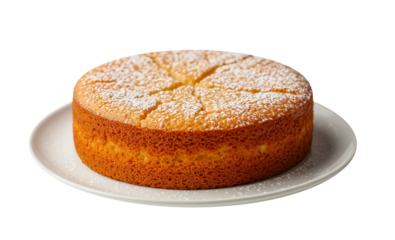 Round Sponge Cake on Transparent Background