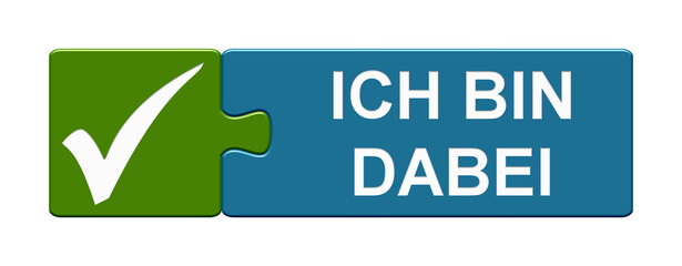 Puzzle Button mit zwei Teilen: Ich bin dabei