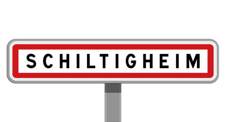 Panneau sur poteau central de Schiltigheim, Bas-Rhin, Grand Est