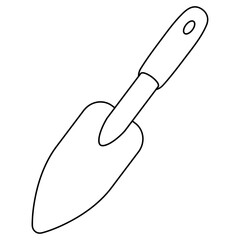 Garden bucket. Sketch. Plastic bucket with handle and rim. Sketch. Vector illustration. Outline on isolated white background. Doodle style. Coloring book for children. Idea for web design.