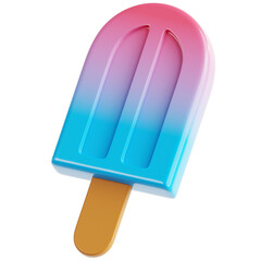 3D icon of Popsickle. Designed in a vibrant and appetizing style, perfect for illustrating fast food and food branding. Isolated on a transparent background for easy use in designs and promotions.