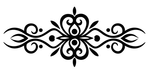 Victorian graphic ornament on white background