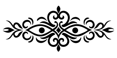 Victorian graphic ornament on white background