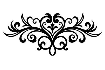 Victorian graphic ornament on white background