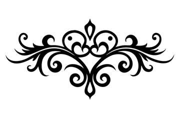 Victorian graphic ornament on white background