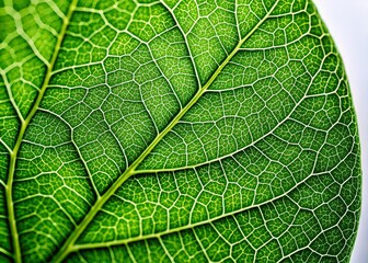 Fototapeta premium Intricate Green Leaf Vein Texture: Nature Background, Organic Design, Eco-Friendly