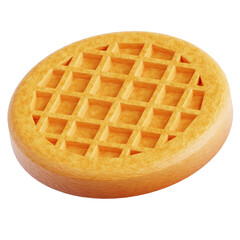 3D icon of Waffle. Designed in a vibrant and appetizing style, perfect for illustrating fast food and food branding. Isolated on a transparent background for easy use in designs and promotions.