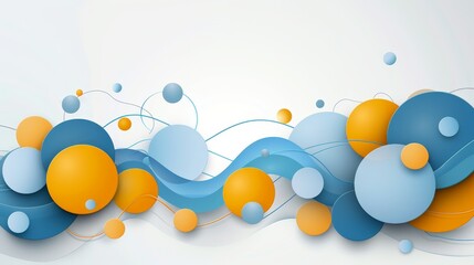 Vibrant abstract background,  dynamic interplay of blue and orange shapes in modern design