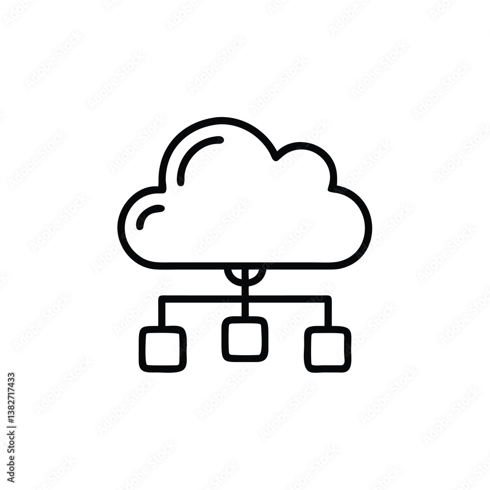 Poster cloud-based user profile icon for digital services.