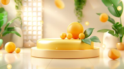 Delicious orange cake with fresh fruit topping, sweet citrus delight for every occasion