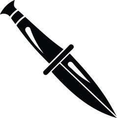 knife black and white silhouette vector design