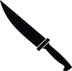 knife black and white silhouette vector design