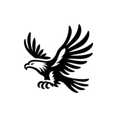 Eagle design with black color silhouette art