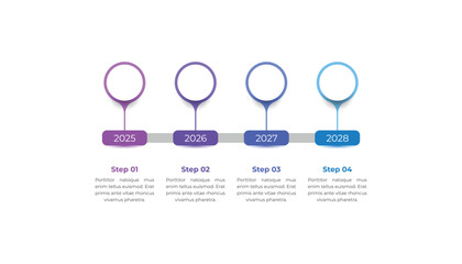 4 Year Infographic Timeline Design Template