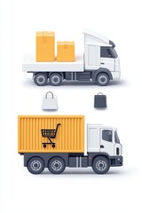 Visual comparison of traditional retail and e-commerce strategies in modern business environments